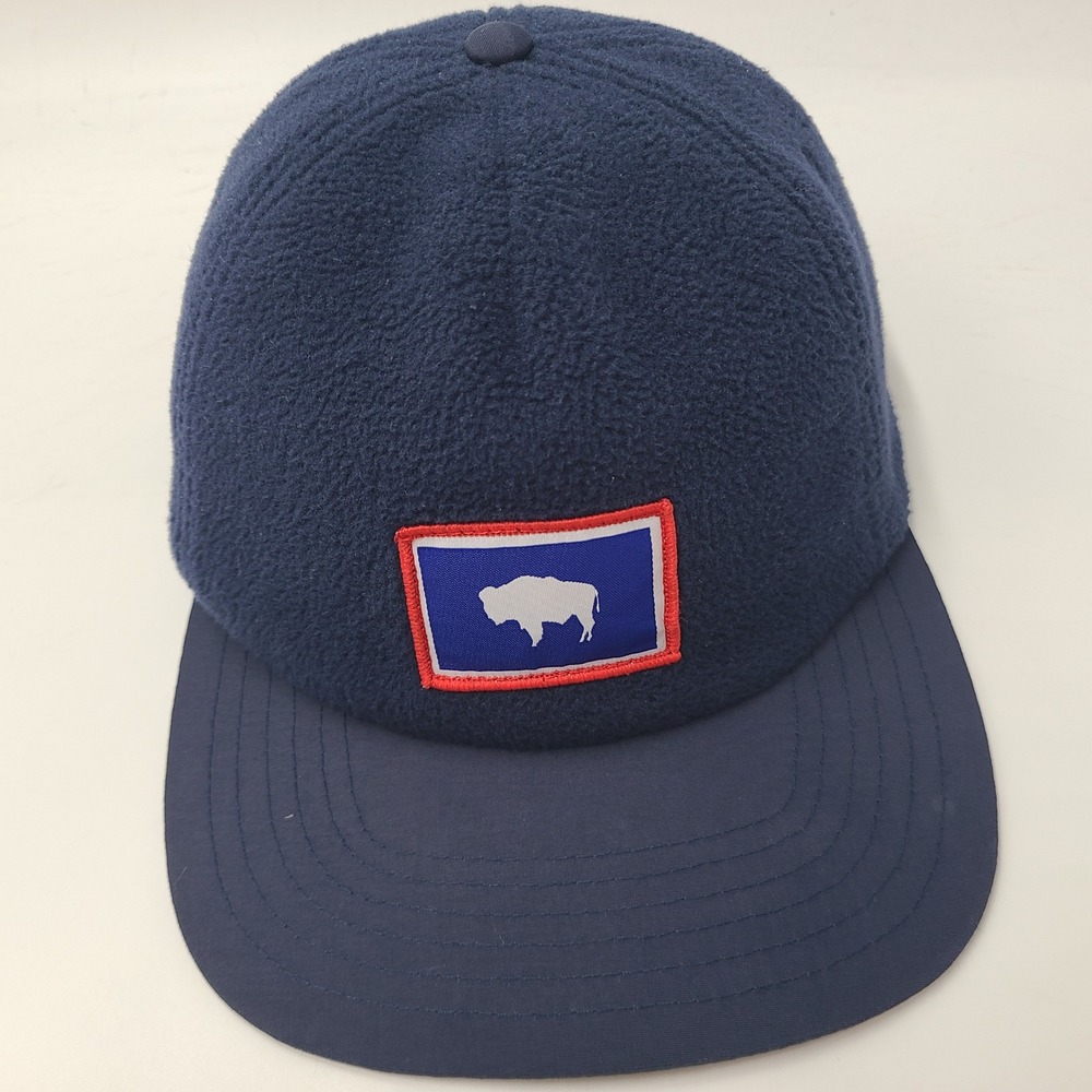 Locale Hat Snapback Blue Wyoming State Flag Bison Buffalo Fleece Outdoors Men